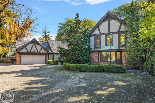 Attached, Detached Garage, Exterior, Facade, Brick Facade, Tudor Revival