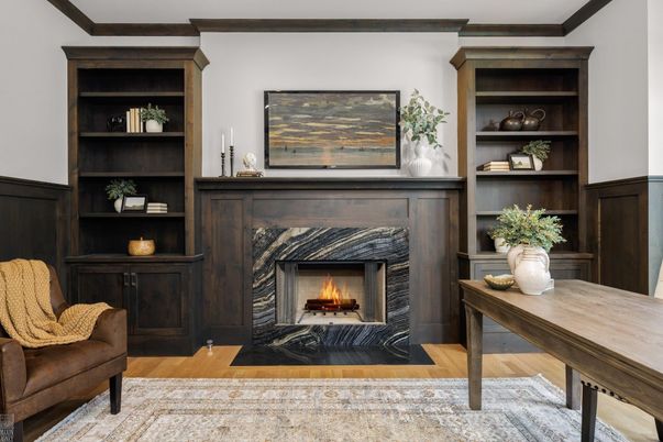 Fireplace, Interior, Wood Texture Flooring