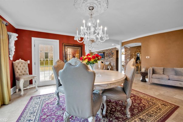Chandelier, Dining room, Interior