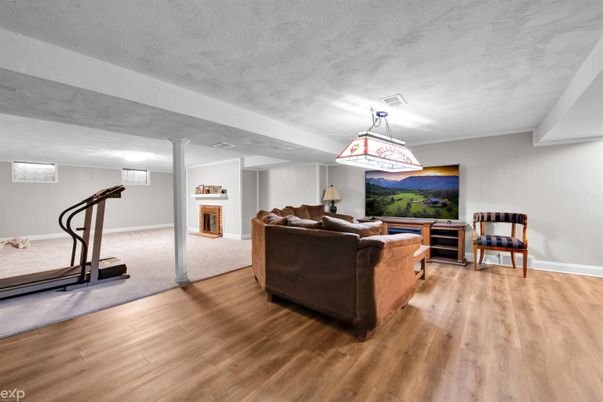 Interior, Living room, Pendant Lights, Wood Texture Flooring