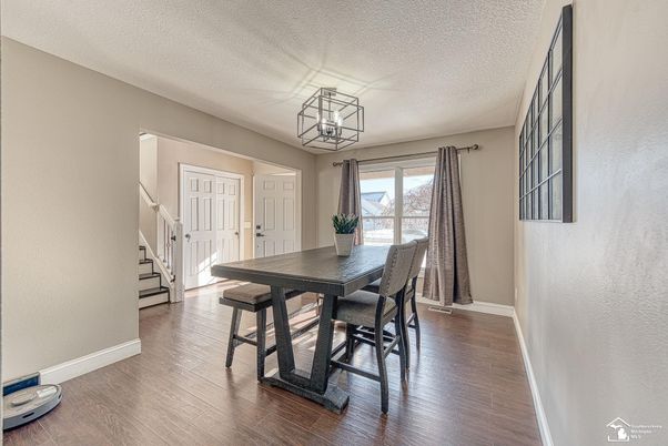 Dining room, Interior, Wood Texture Flooring