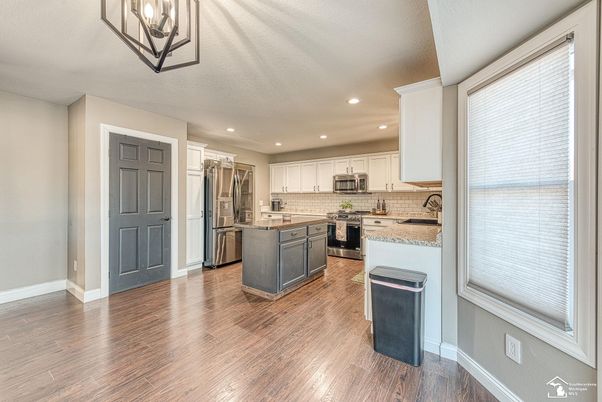 Interior, Kitchen, Recessed Lighting, Wood Texture Flooring