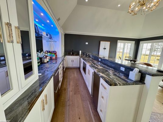 Chandelier, Interior, Kitchen, Recessed Lighting, Wood Texture Flooring