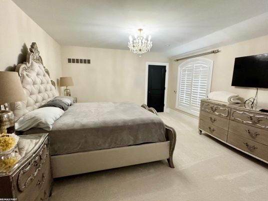 Bedroom, Chandelier, Interior