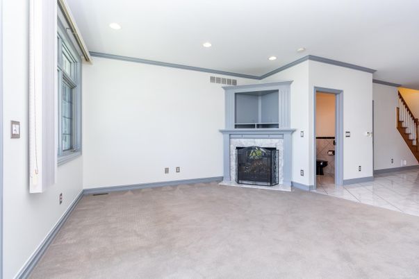 Empty room, Fireplace, Interior, Recessed Lighting
