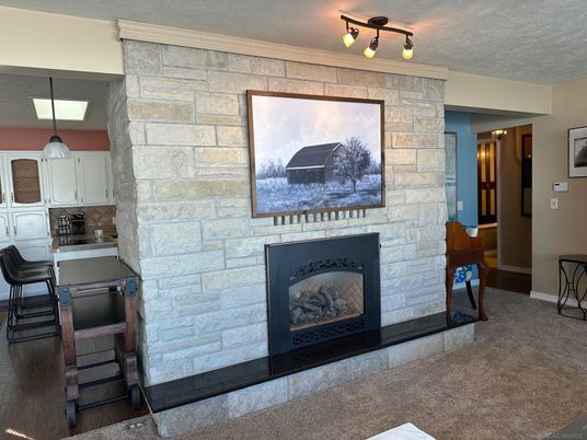 Fireplace, Interior, Kitchen, Stone Walls