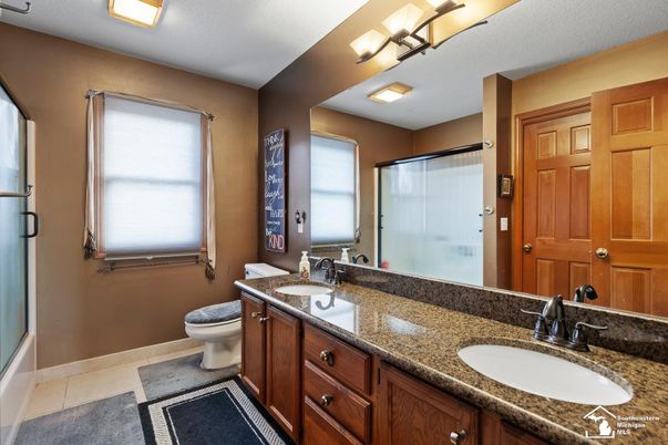 Bathroom, Dual Sink Vanities, Glass Shower, Interior