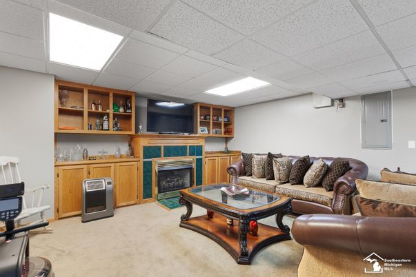 Fireplace, Interior, Living room, Recessed Lighting