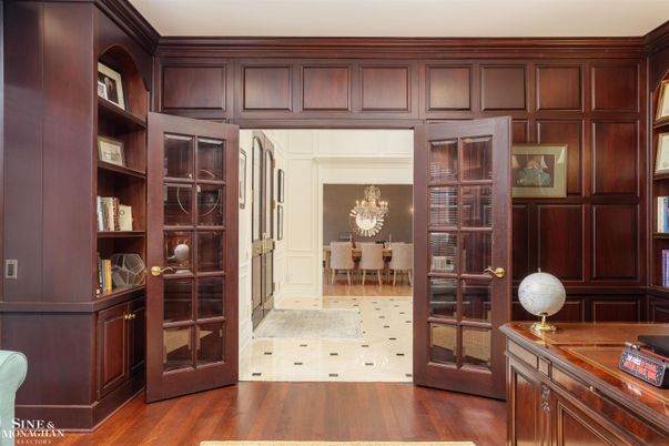 Chandelier, Home Office, Interior, Wood Texture Flooring