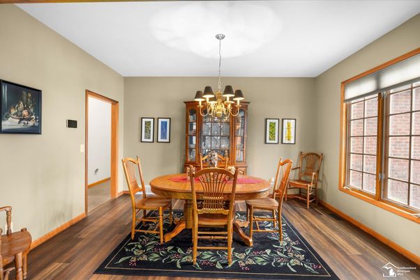 Chandelier, Dining room, Interior, Wood Texture Flooring