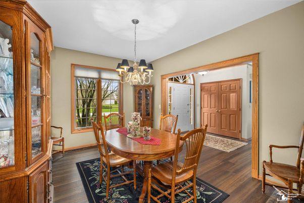 Chandelier, Dining room, Interior, Wood Texture Flooring