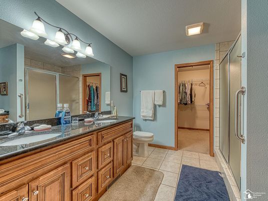 Bathroom, Dual Sink Vanities, Glass Shower, Interior