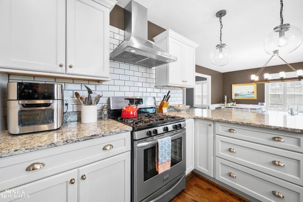 Interior, Kitchen, Pendant Lights, Stainless Steel Appliances, Wood Texture Flooring