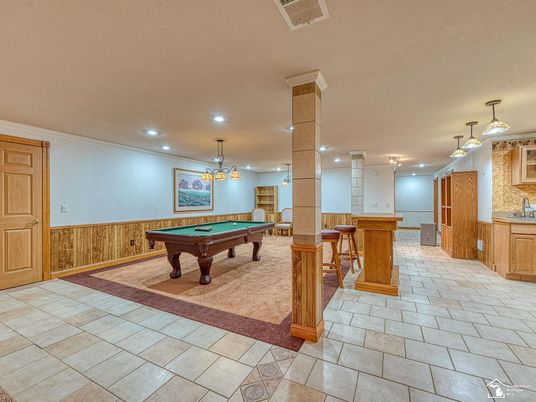 Billiard Table, Game Room, Interior, Pendant Lights, Recessed Lighting