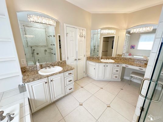 Bathroom, Dual Sink Vanities, Glass Shower, Interior