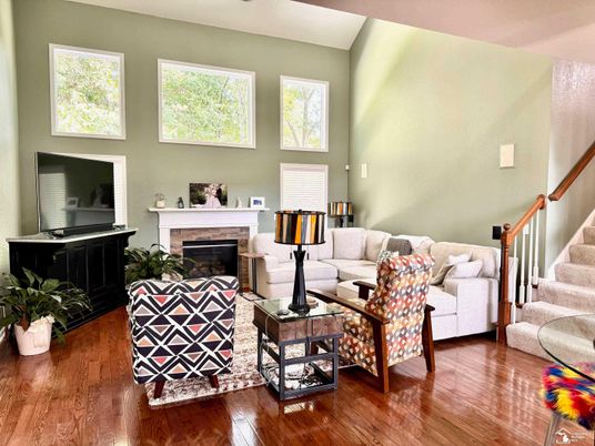 Fireplace, Interior, Living room, Wood Texture Flooring