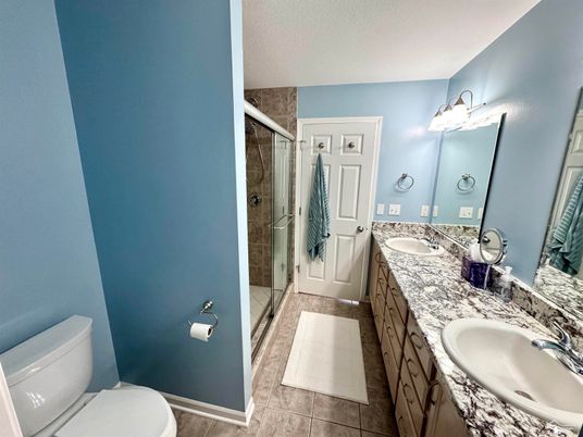 Bathroom, Dual Sink Vanities, Glass Shower, Interior