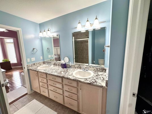 Bathroom, Dual Sink Vanities, Interior, Wood Texture Flooring