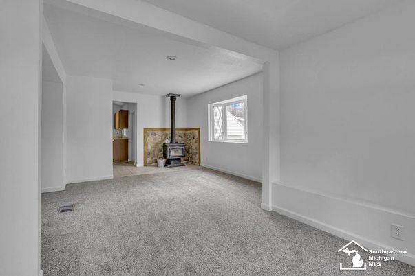 Empty room, Fireplace, Interior