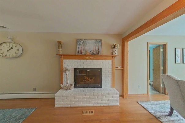 Fireplace, Interior, Wood Texture Flooring
