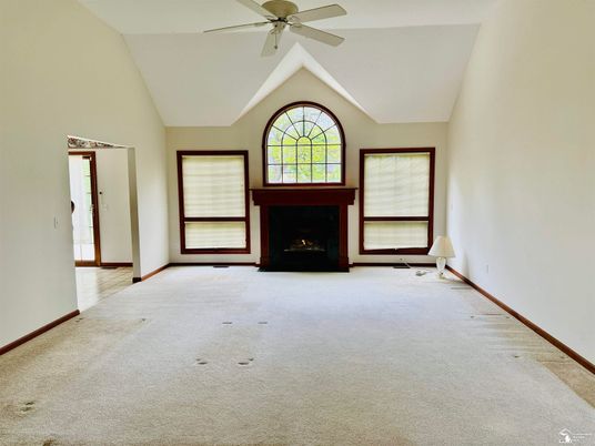 Empty room, Fireplace, Interior
