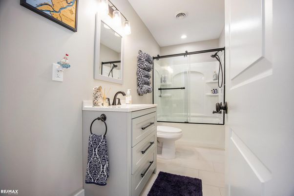 Bathroom, Glass Shower, Interior, Marble, Recessed Lighting