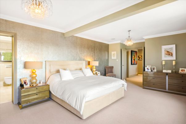 Bedroom, Chandelier, Interior