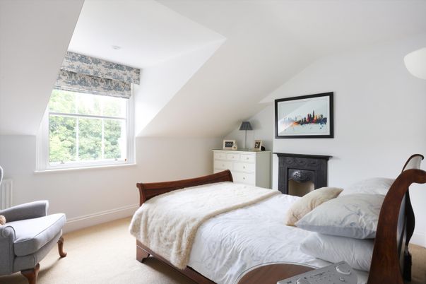 Bedroom, Fireplace, Interior