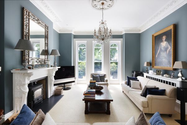 Chandelier, Fireplace, Interior, Living room