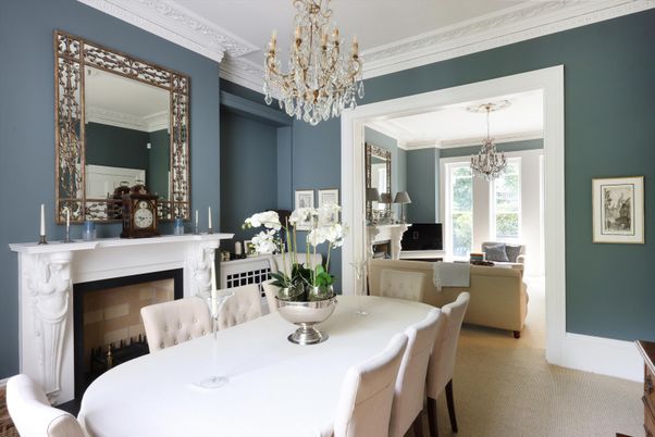 Chandelier, Dining room, Fireplace, Interior, Living room