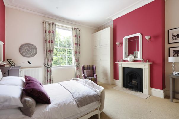 Bedroom, Fireplace, Interior