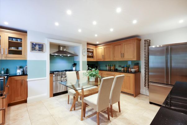 Dining room, Interior, Kitchen, Recessed Lighting, Stainless Steel Appliances