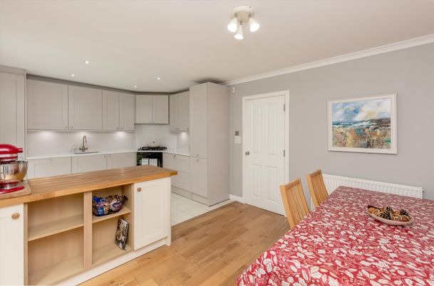 Interior, Kitchen, Recessed Lighting, Wood Texture Flooring