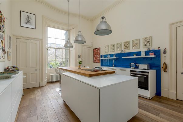 Interior, Kitchen, Pendant Lights, Wood Texture Flooring