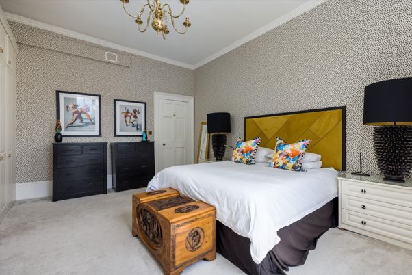 Bedroom, Chandelier, Interior