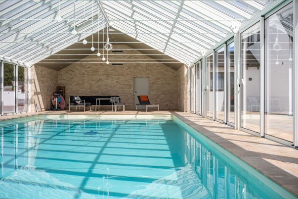 Interior, Pool, Stone Walls, Sun Room