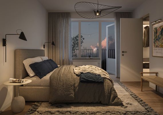 Bedroom, Interior, Wood Texture Flooring