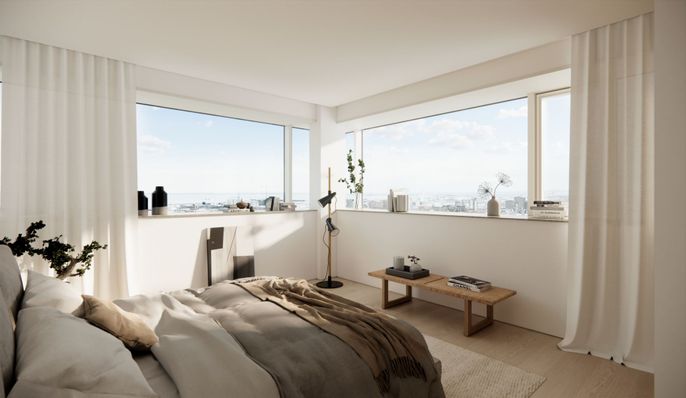 Bedroom, Interior, Water, Wood Texture Flooring