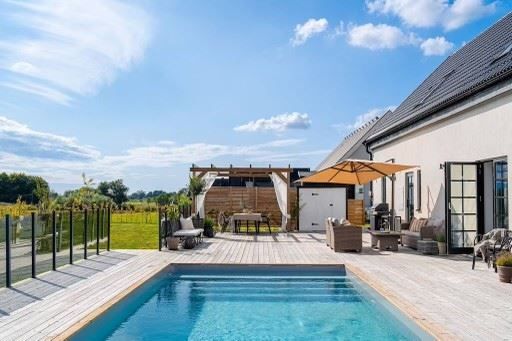 Exterior, Pool, Wood Texture Flooring