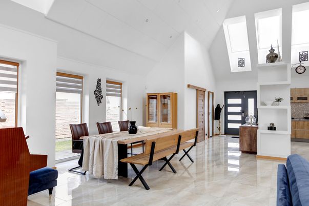 Dining room, Interior, Marble