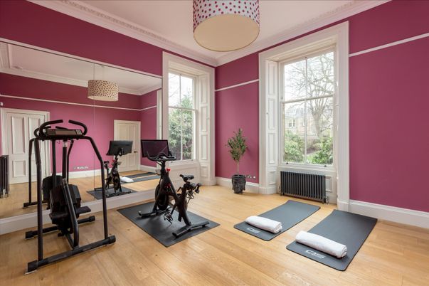 Fitness Equipment, Interior, Wood Texture Flooring