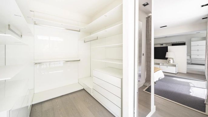 Interior, Walk-in Closets, Wood Texture Flooring