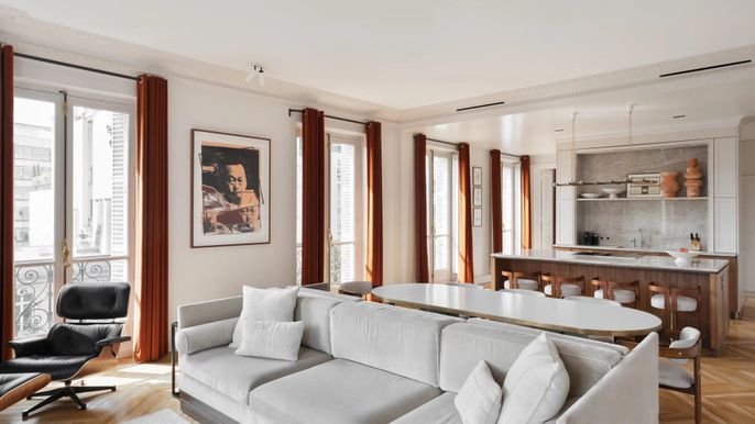 Dining room, Interior, Kitchen, Pendant Lights, Wood Texture Flooring
