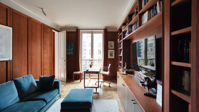 Home Office, Interior, Wood Texture Flooring