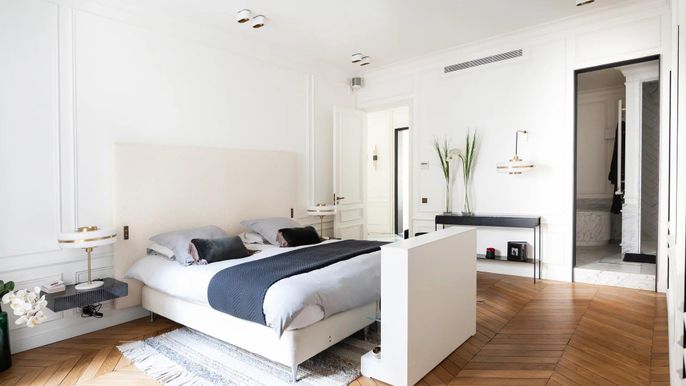 Bedroom, Interior, Wood Texture Flooring