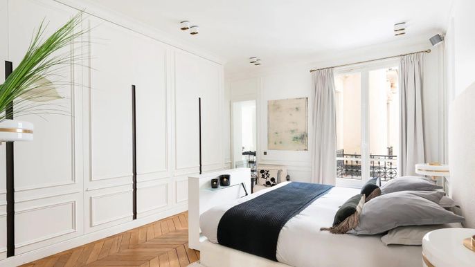 Bedroom, Interior, Wood Texture Flooring