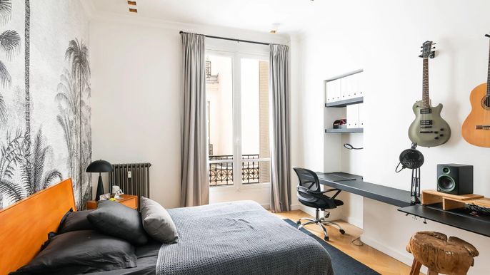 Bedroom, Home Office, Interior, Wood Texture Flooring