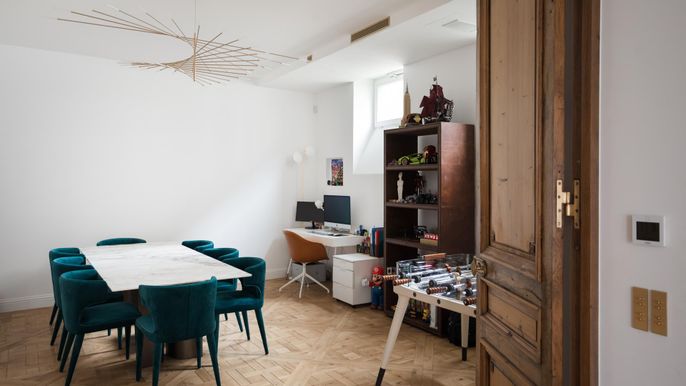 Dining room, Interior, Wood Texture Flooring