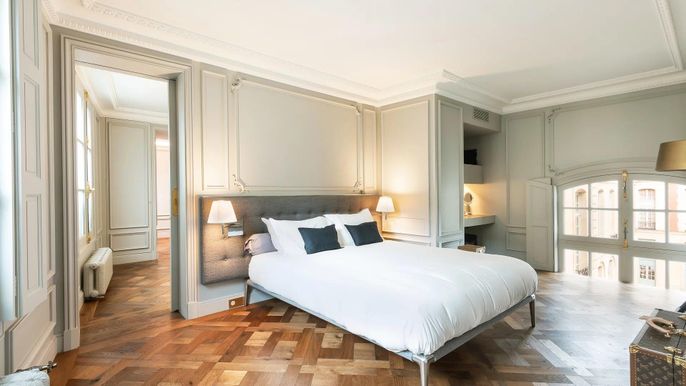 Bedroom, Interior, Wood Texture Flooring
