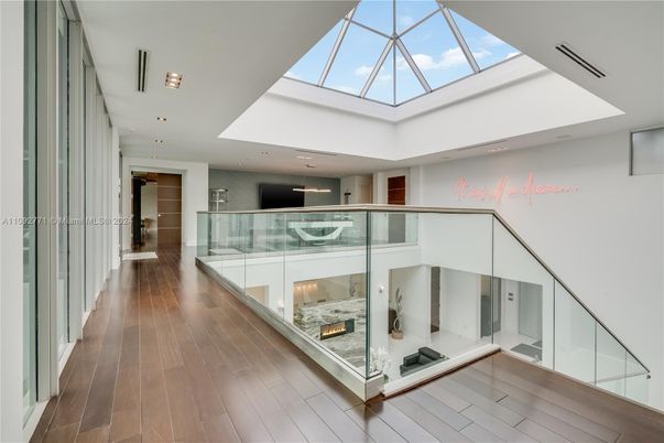 Glass Ceilings, Interior, Recessed Lighting, Wood Texture Flooring